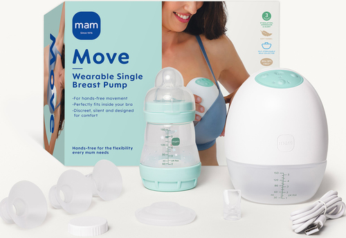 MAM Move Wearable Single Brystpumpe, White