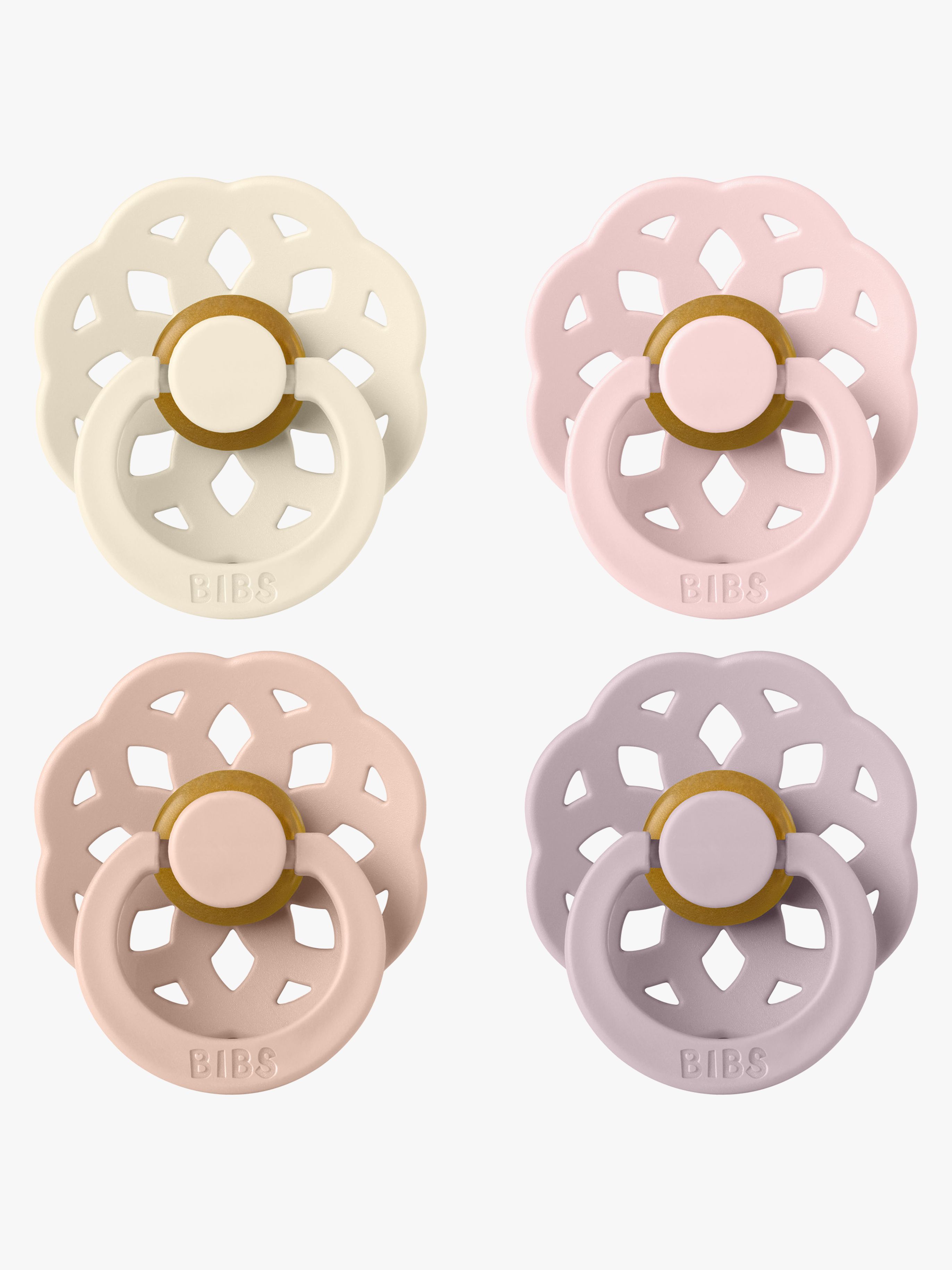 BIBS Boheme Sut 4-pak Latex Str. 1, Ivory/Blush/Blossom/Dusky Lilac, 2