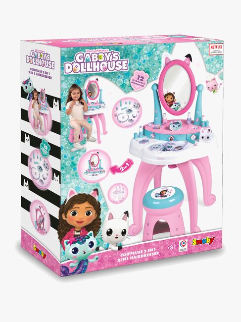 Smoby Gabby's Dollhouse 2-i-1 Sminkebord med Skammel
