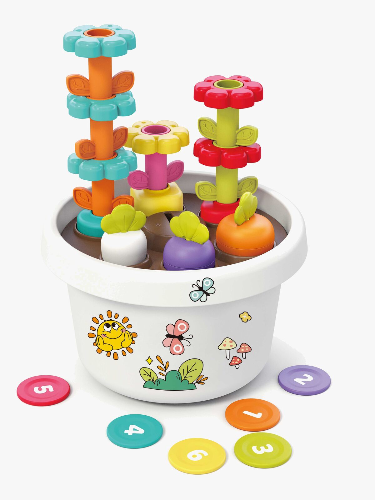 Kinder and Kids Montessorileg  Kreativ Potte med Planter og Klistermærker, Multifarvet