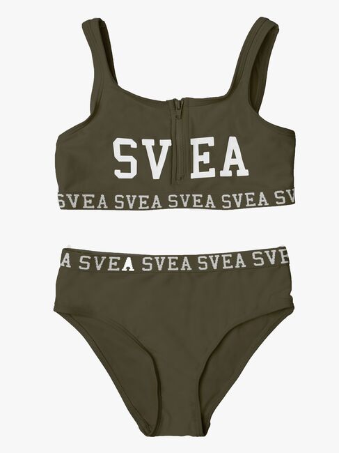 Svea Sporty Bikini m. Lynlås, Army Green