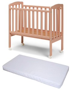 JLY Bedside Crib m. BabyDan Madras Comfort 40x84, Dusty Pink