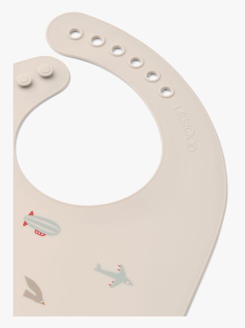 LIEWOOD Tilda  Mønstret Hagesmæk Silikone 2-pak, Aviator/Ecru