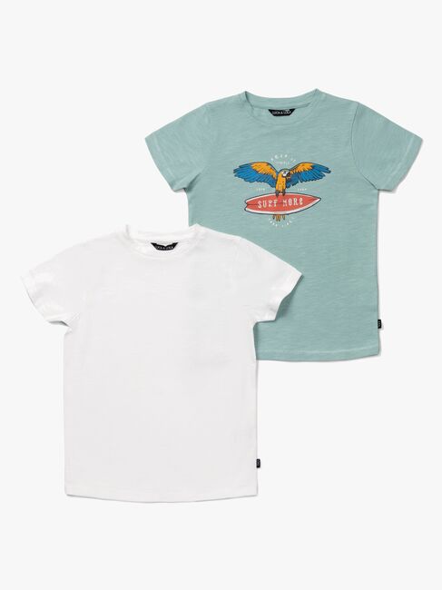 Luca & Lola Riccione T-Shirt 2-pak, Green/White