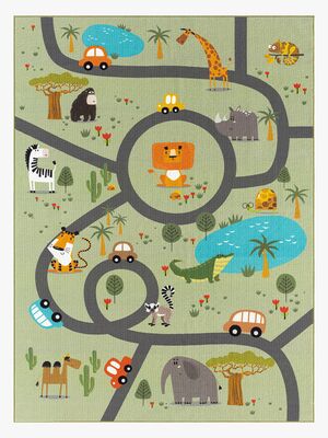 KMCarpets Play Animals Gulvtæppe 140x200, Grøn