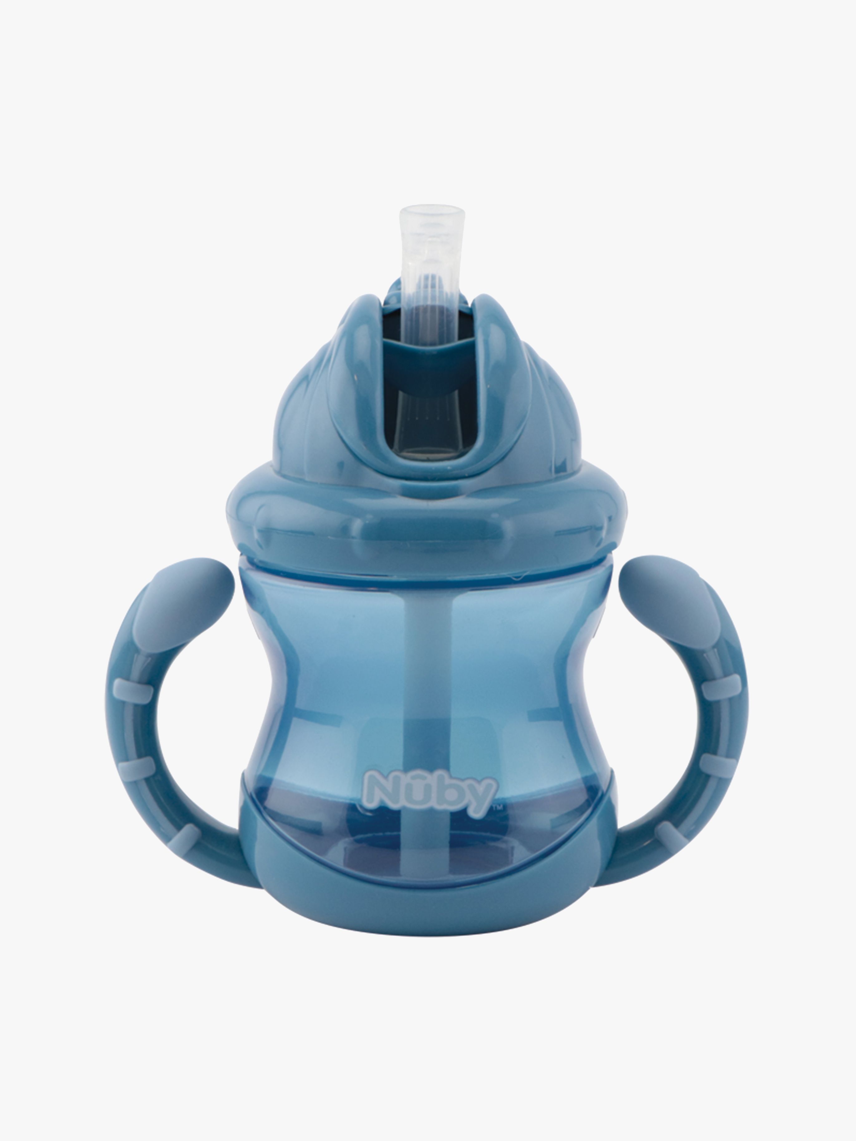 Nuby Twin Handle Flip It Kop 240 ml +12 m, Blå