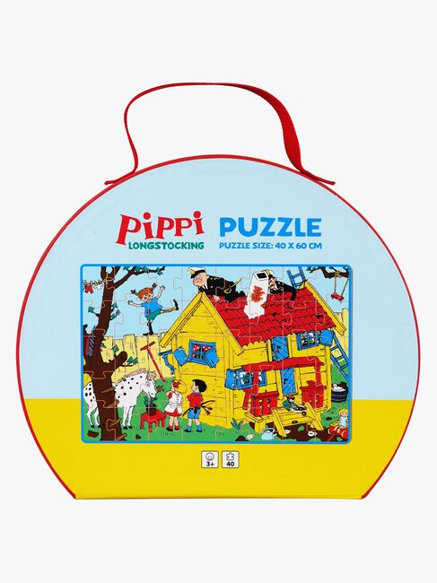 Pippi Langstrømpe Puslespil med Taske 40 Brikker