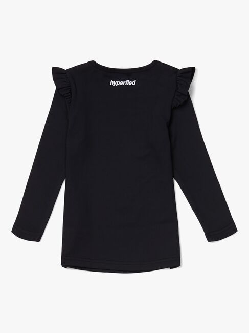 Hyperfied Frill Sleeve Top, Anthracite
