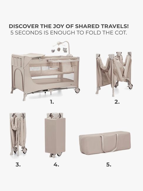 Kinderkraft JOY 2 Weekendseng med Tilbehør, Beige