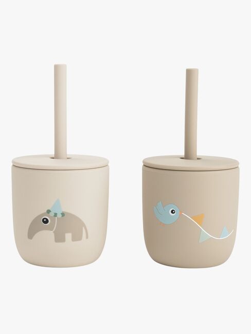 Done By Deer Celebration Sugerørskop Silikone 2-pak, Sand