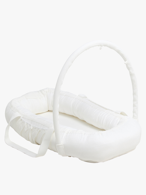 Alice & Fox ALBA Babynest med Håndtag, White Muslin