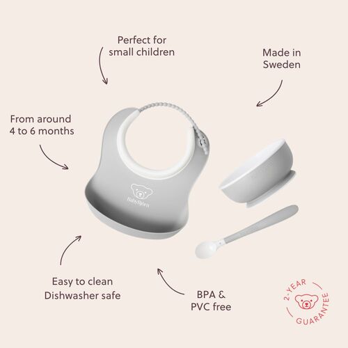 BabyBjörn Spisesæt 3 Dele, Grå