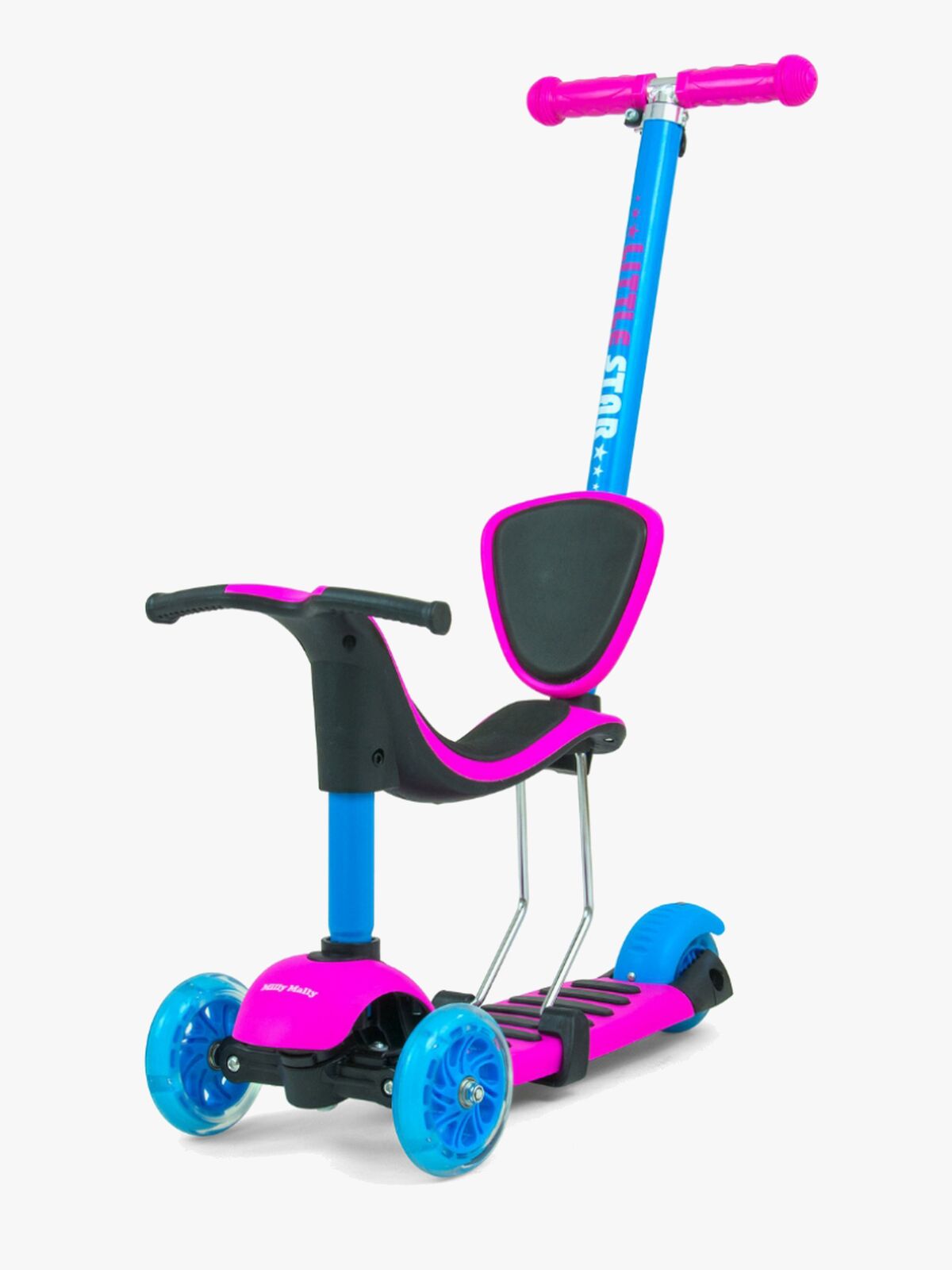 Milly Mally Little Star 3-i-1 Løbehjul, Lyserød/blå