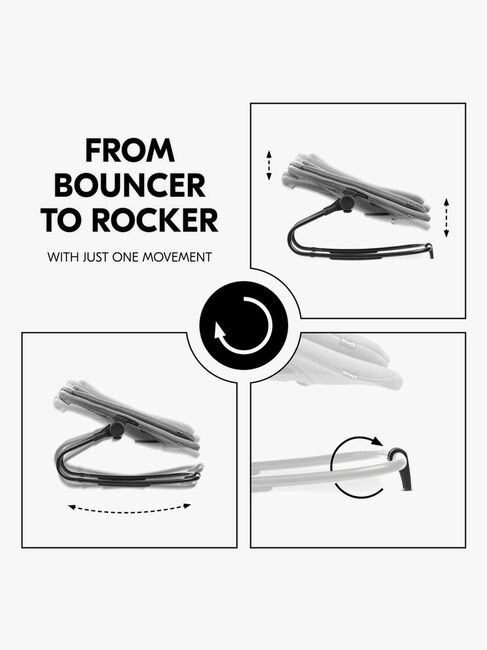 Hauck 3-i-1 Skråstol til Højstol, Dark Grey Melange