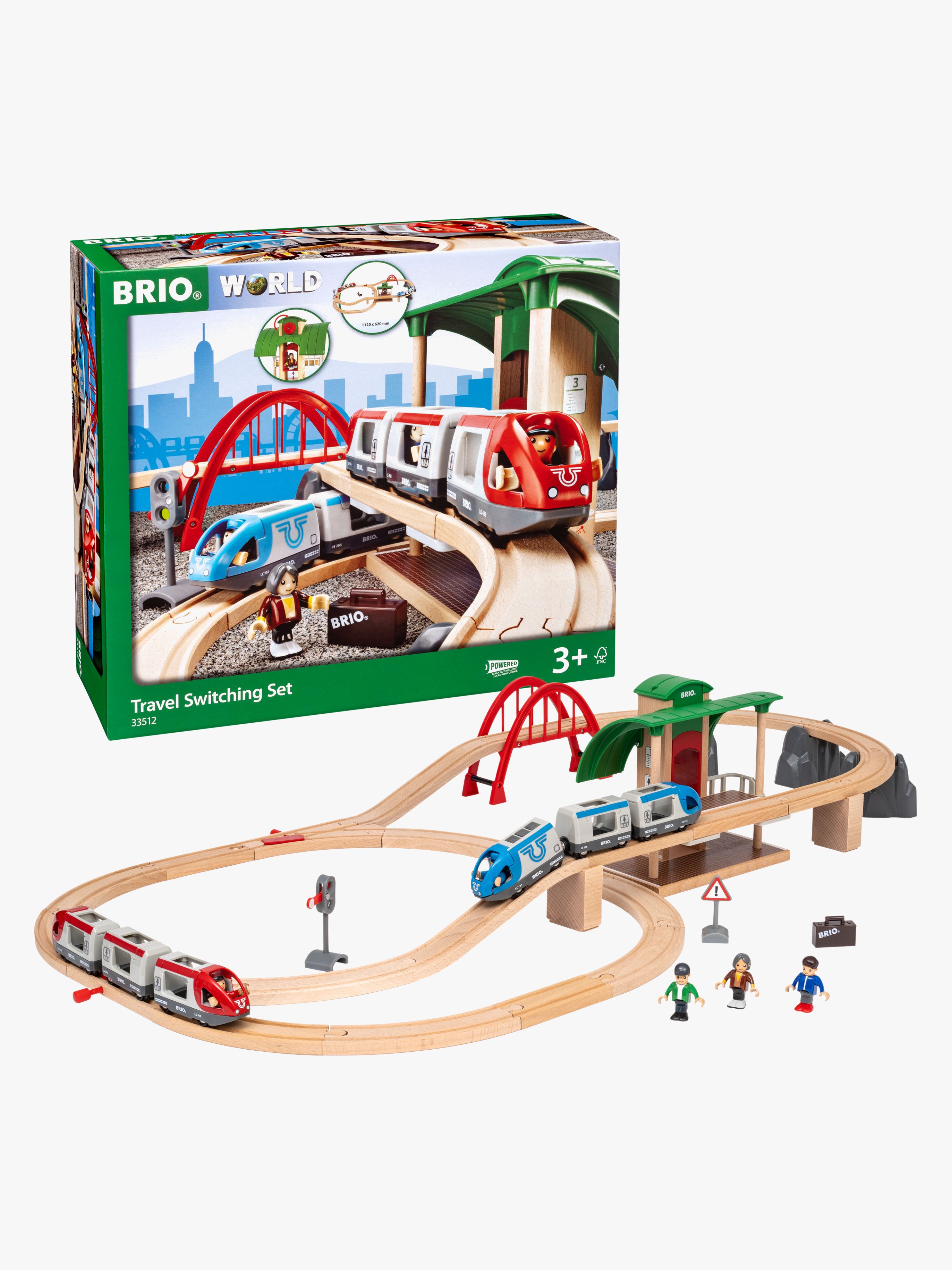 BRIO 33512 Togbane med Batteridrevet Sporskifte