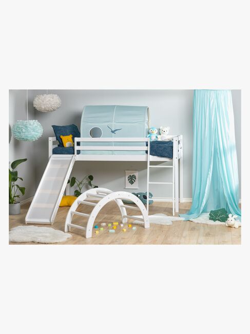 JLY TYRA Juniorseng med Rutsjebane & Madras 90x190, Hvid