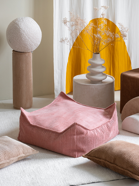 Wigiwama Kvadrat Puf, Pink Mousse