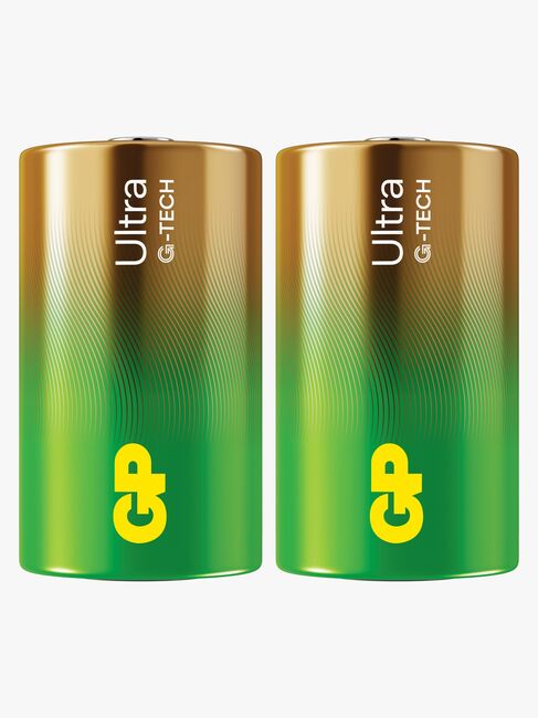 GP Ultra Alkaline G-TECH D/LR20 Batterier Svanemærket 2-Pak