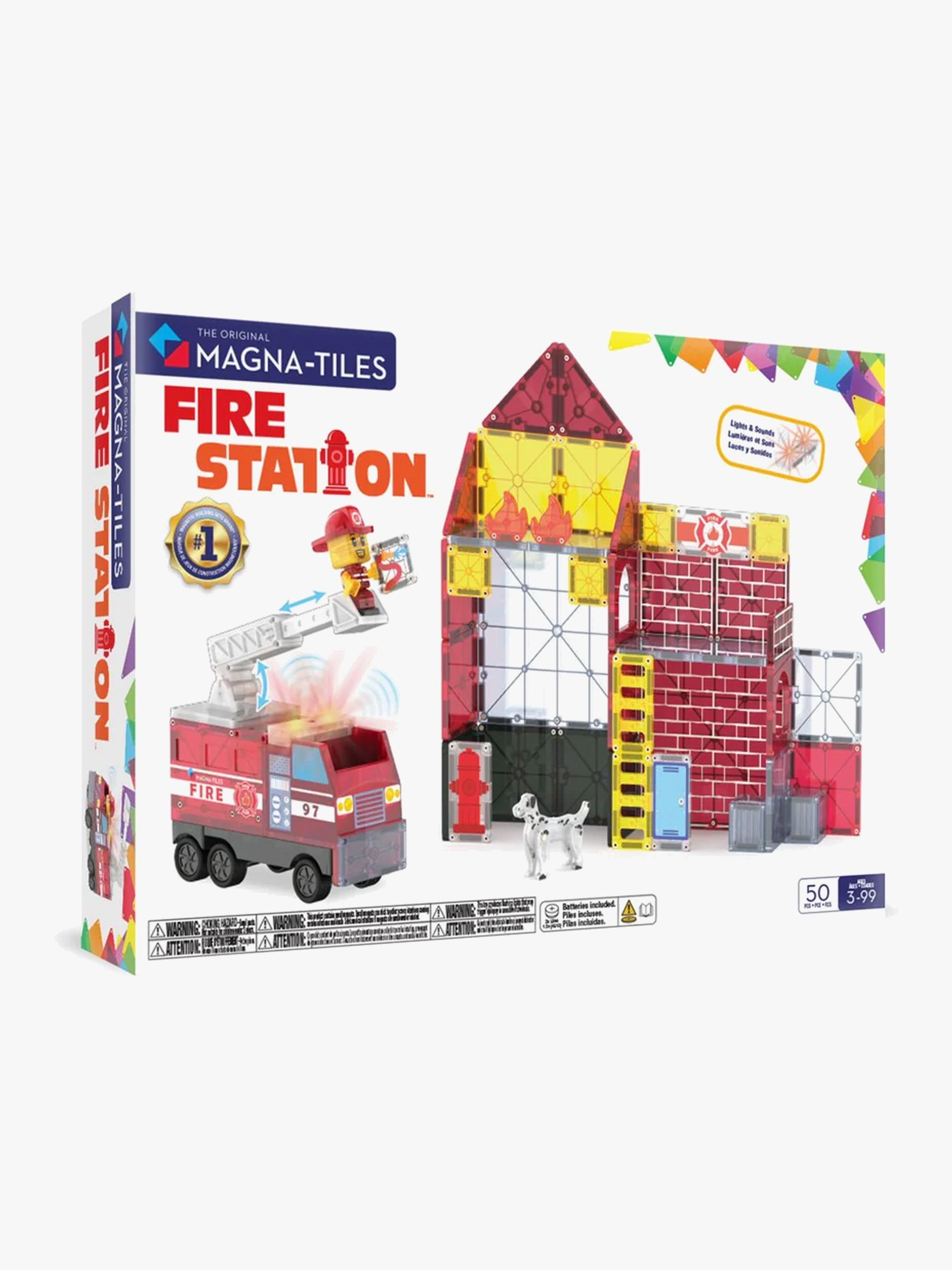 MAGNA-TILES Brandstation Magnetiske Byggeklodser 50 Dele