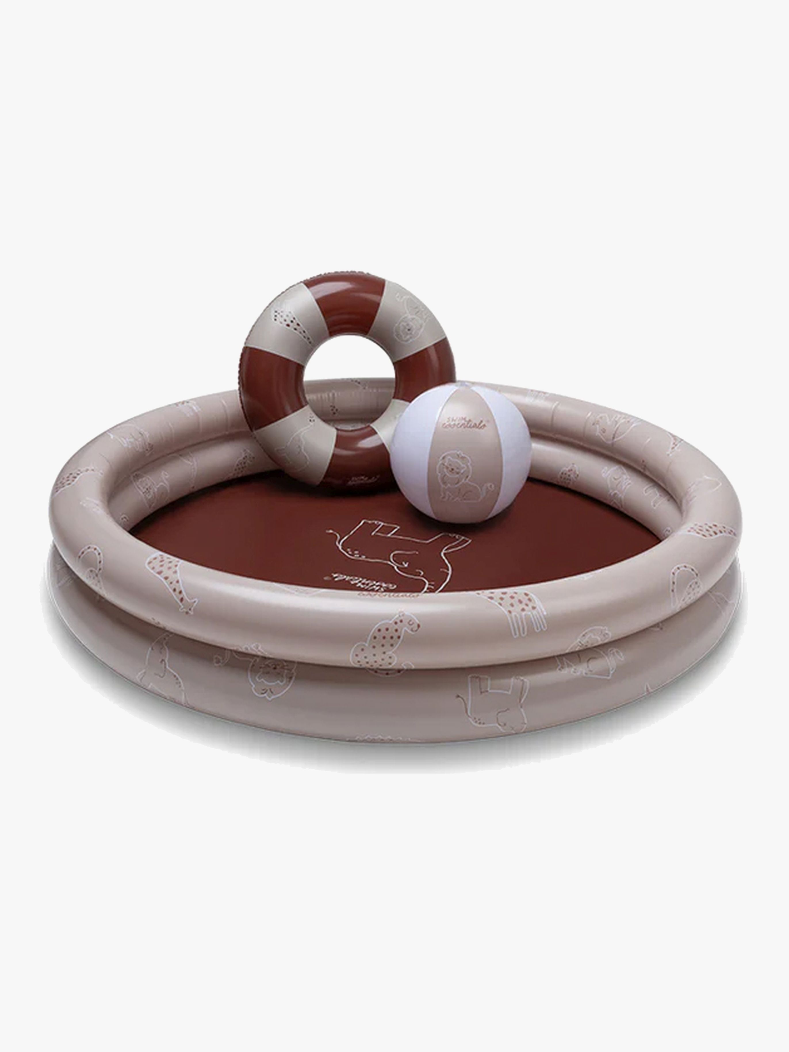 Swim Essentials Badebassin Sæt, Wild Life Beige, Badebassin til børn