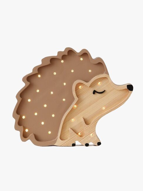 Little Lights Lampe Pindsvin, Træ/Cappucino