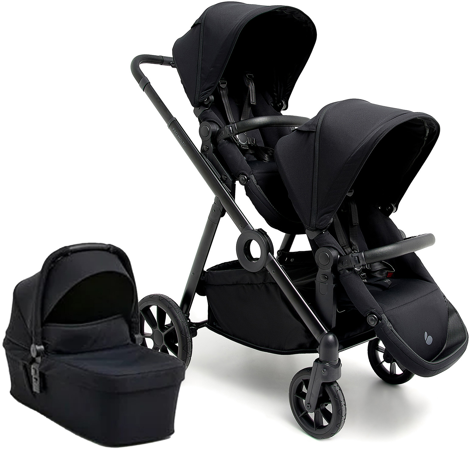 Beemoo Pro Multi 2 Søskendevogn inkl. Liggedel, Coffee Black