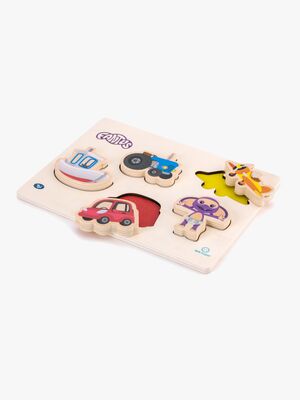 Fantorangen Fantus Træpuslespil Transportmiddel 5 Brikker