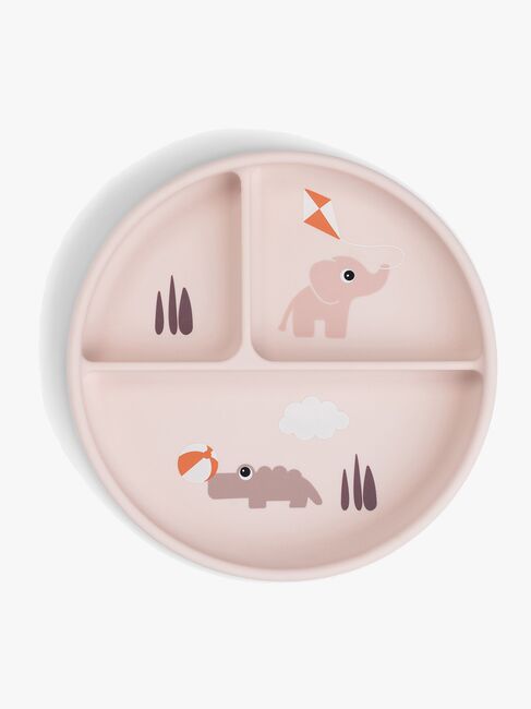 Done By Deer Playground Stick & Stay  Opdelt Silikonetallerken, Powder