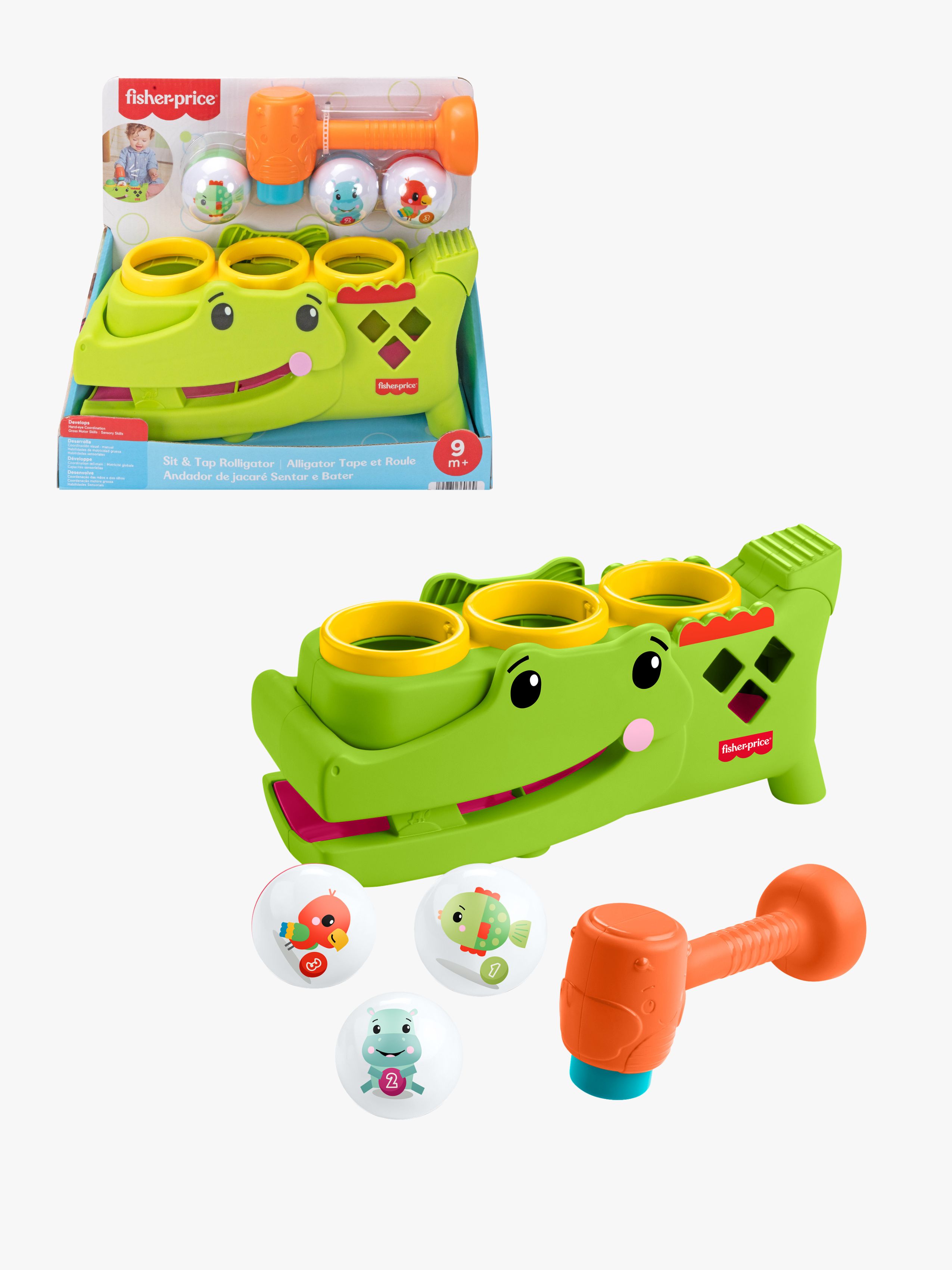 Fisher-Price Tap & Roll Aktivitetslegetøj Alligator