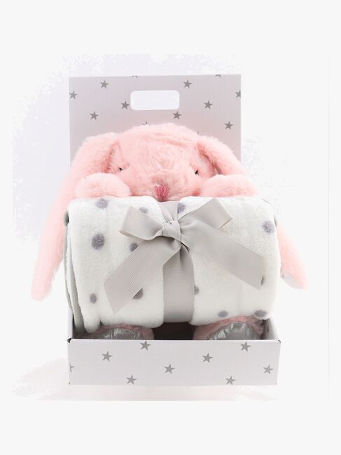 CarloBaby Fleecetæppe & Bamse Kanin, Lyserød