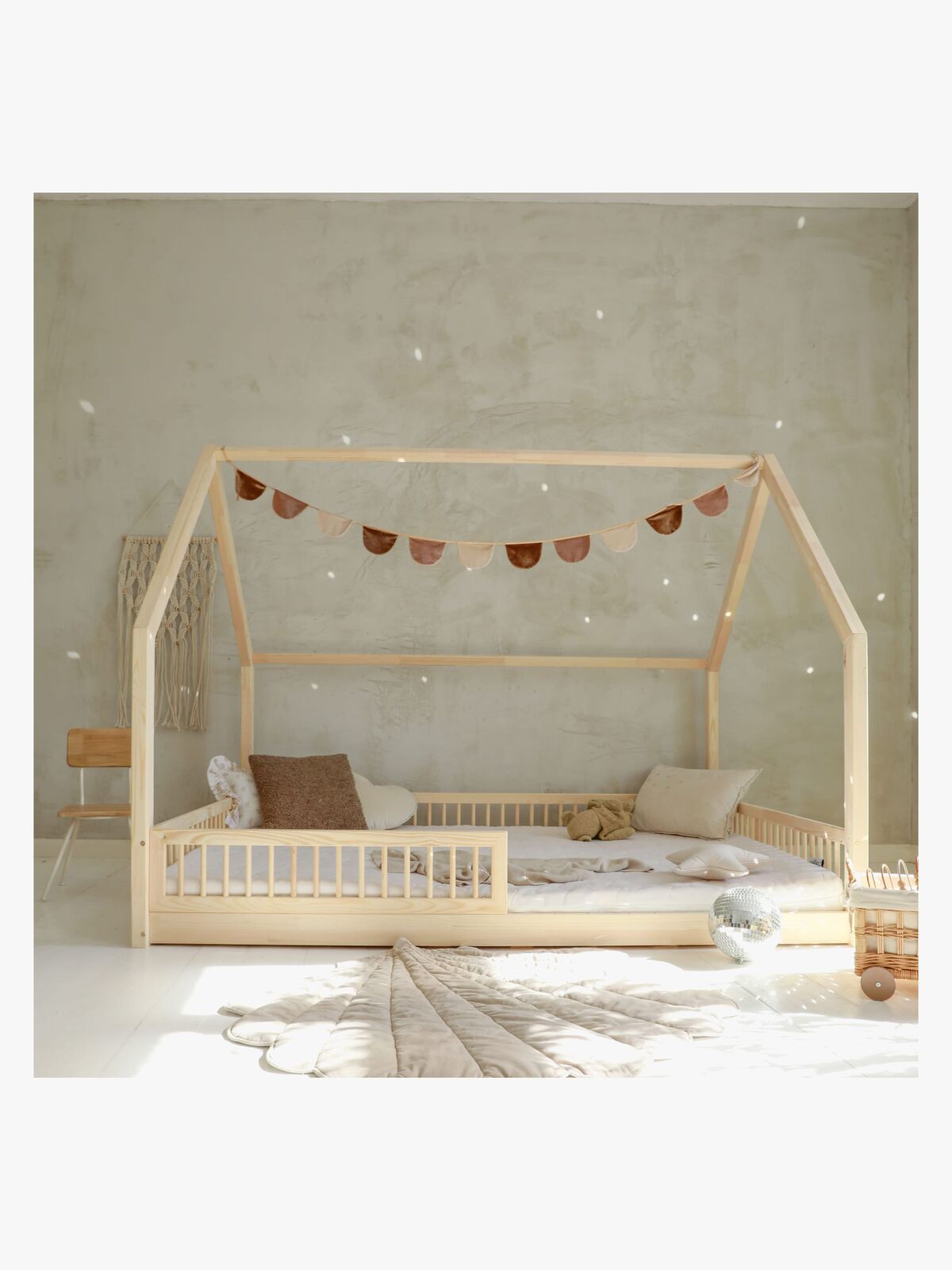 Minitude WYATT Junior-/Montessori-seng 140x200, Natur