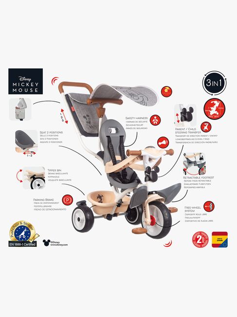 Smoby Trehjulet Cykel Baby Balade Plus Mickey Mouse