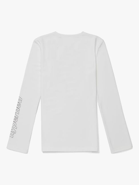 Hyperfied Jersey Logo Long Sleeve Top, Snow White