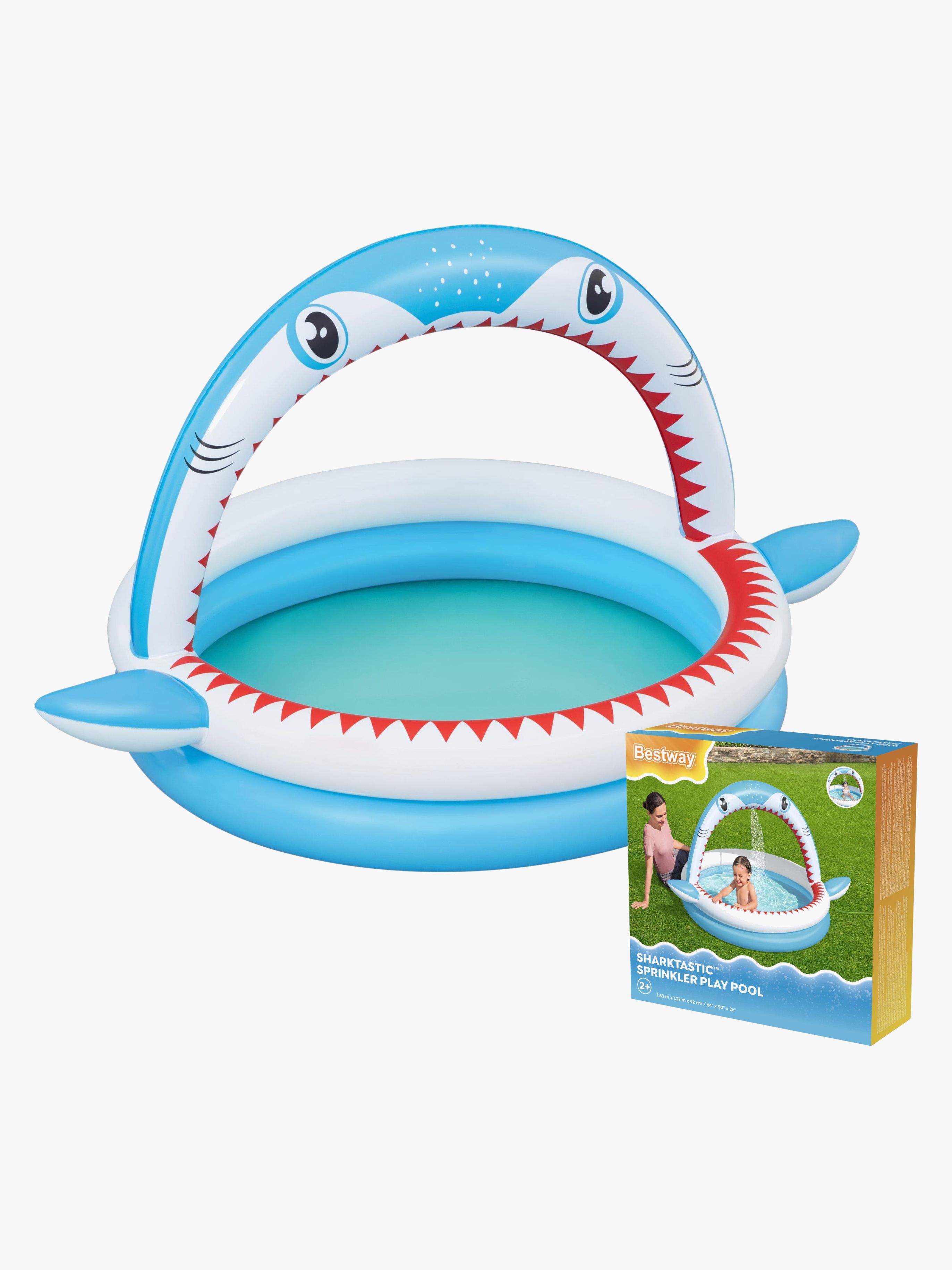 Bestway Badebassin med Vandspreder Sharktastic, Badebassin til børn
