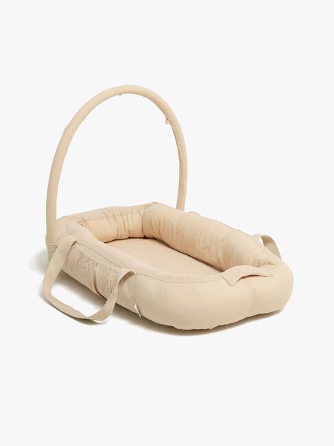 Alice & Fox ALBA Babynest med Håndtag, Beige Muslin