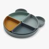 LIEWOOD Arne Opdelt Tallerken Silikone, Mr Bear Blue Fog Multi Mix