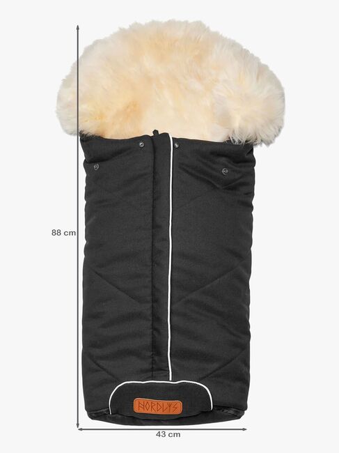 Nordlys Saga Lammeskindskørepose, Black/Grey