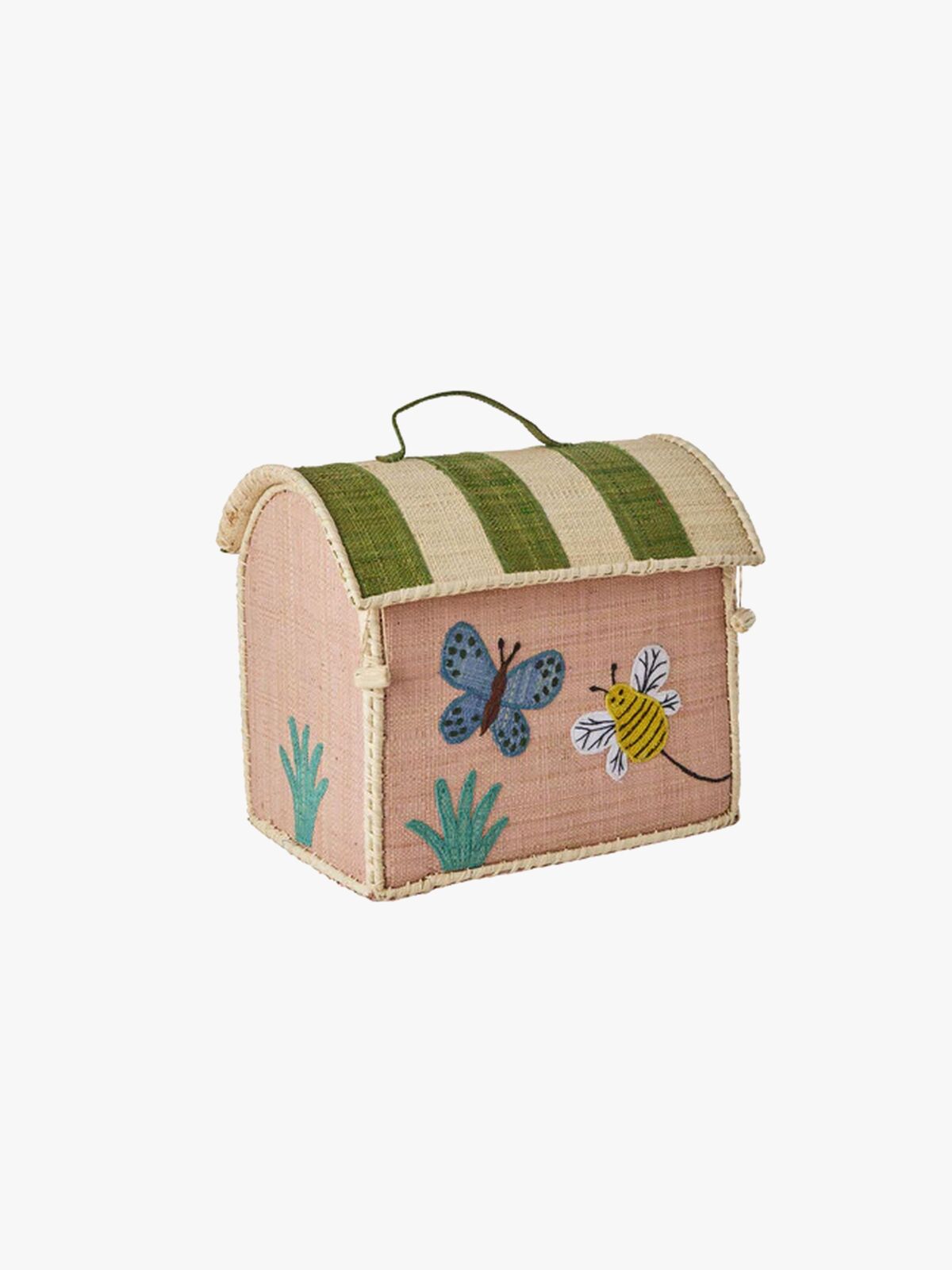 Rice Sommerfugl Opbevaringstaske, Lyserød/Grøn
