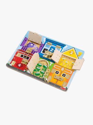 Melissa & Doug Låsebræt 6 Låger med Dyr