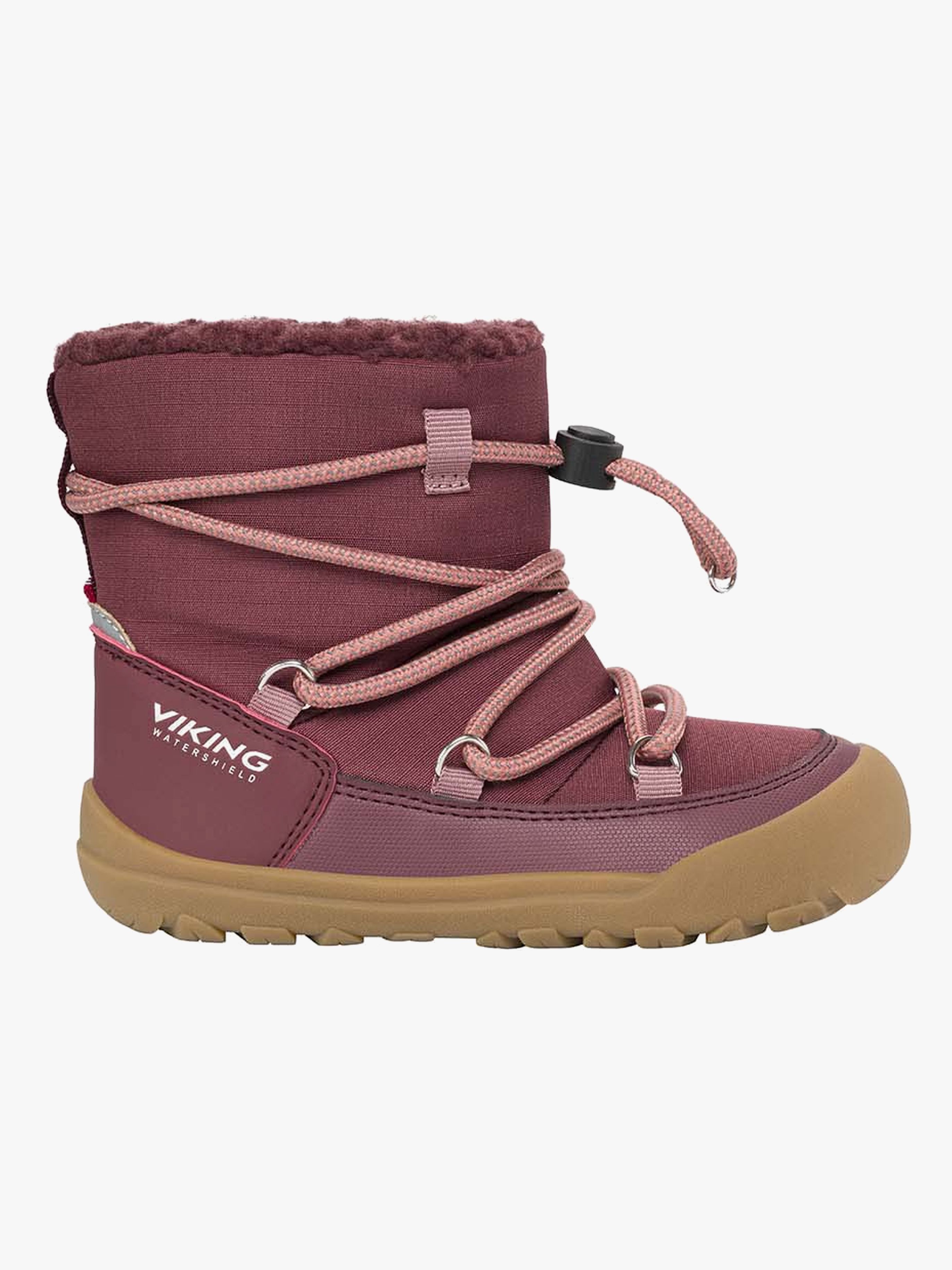 Viking Birch Barefoot WP Pull-On Vinterstøvler, Vinrød, 32