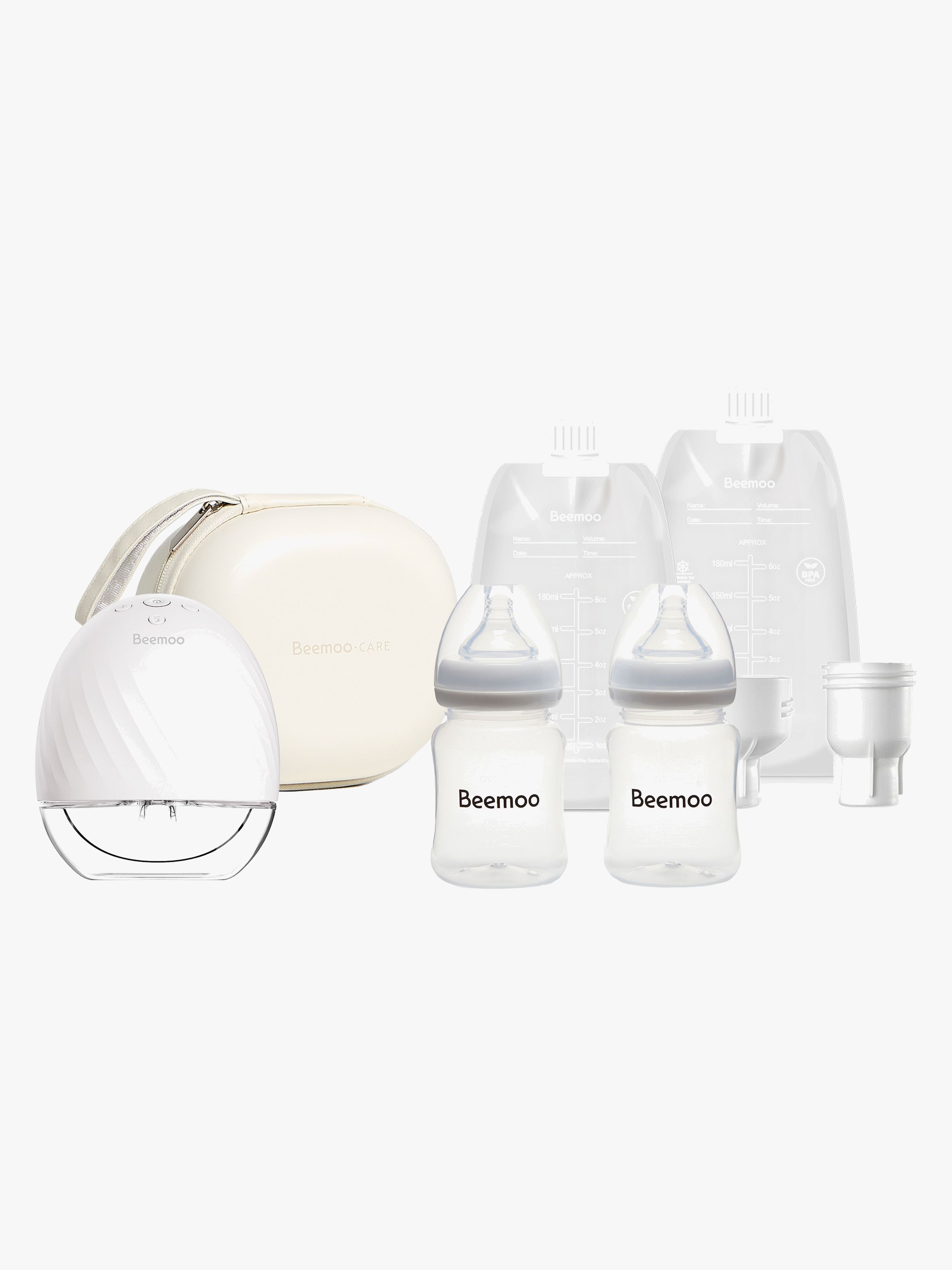 Beemoo CARE Wearable Elektrisk Brystpumpe Single inkl. Modermælksposer Modermælksflaske & Opbevaringstaske