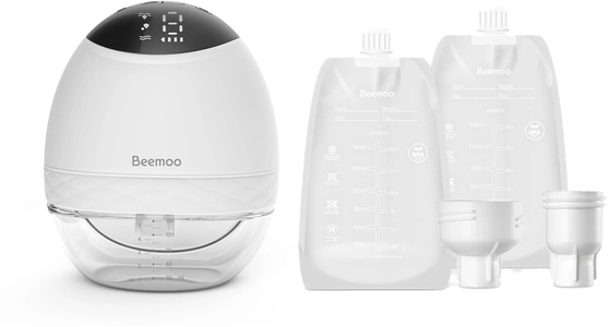 Beemoo CARE Wearable LED Elektrisk Brystpumpe Single inkl. Modermælksposer 30-pak