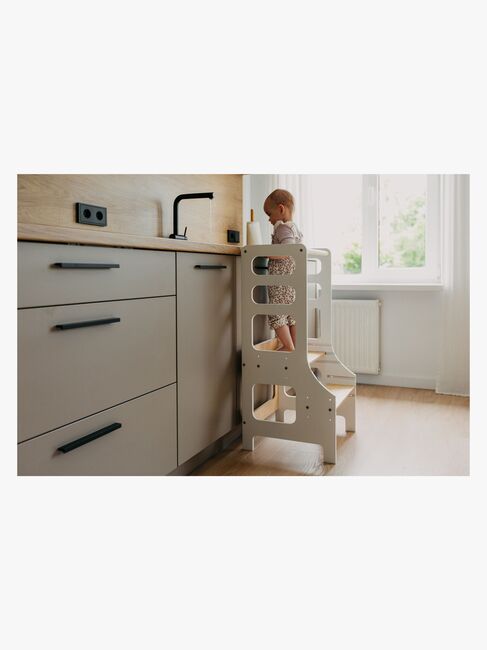 Duck Woodworks Justerbart Læringstårn, Hvid