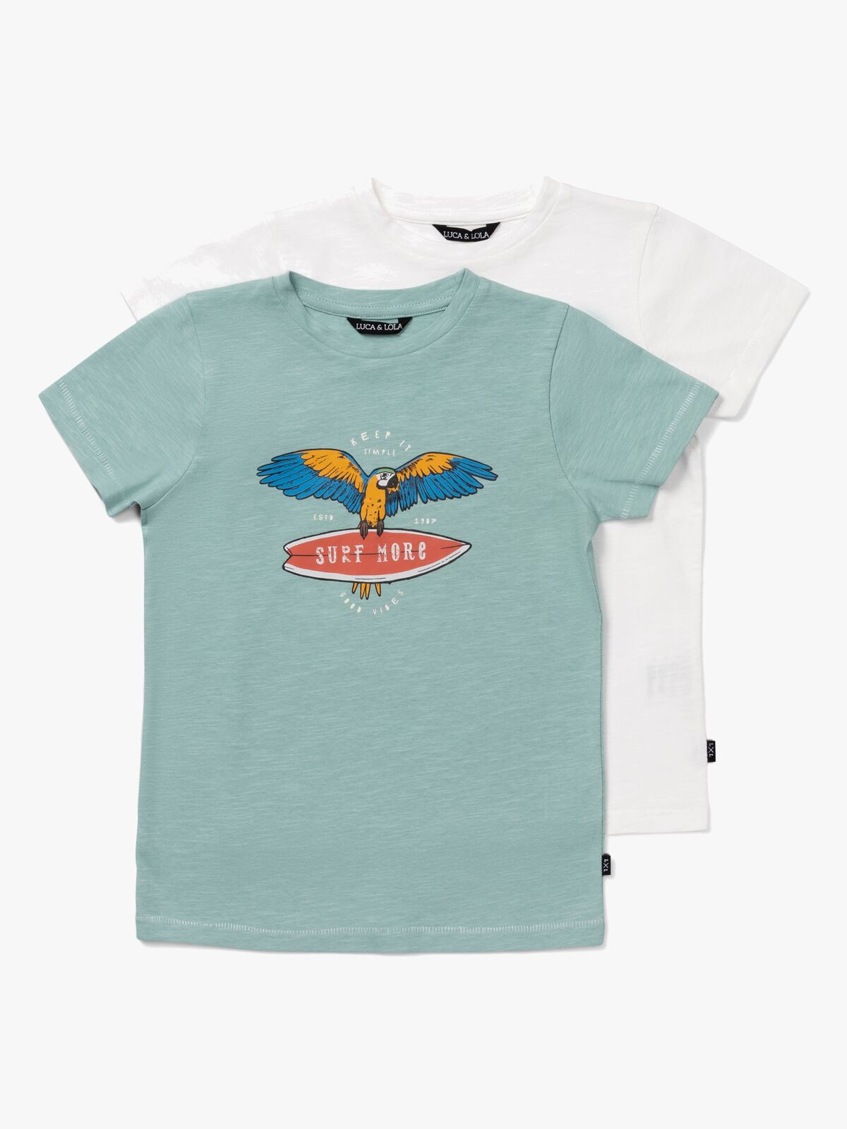 Luca & Lola Riccione T-Shirt 2-pak, Green/White