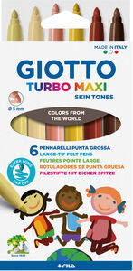 Giotto Turbo Maxi Skintone Tusser 6-pak, Multifarvet