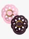 BIBS Boheme Sut 2-pak Latex Str. 1 Rund, Baby Pink/Plum