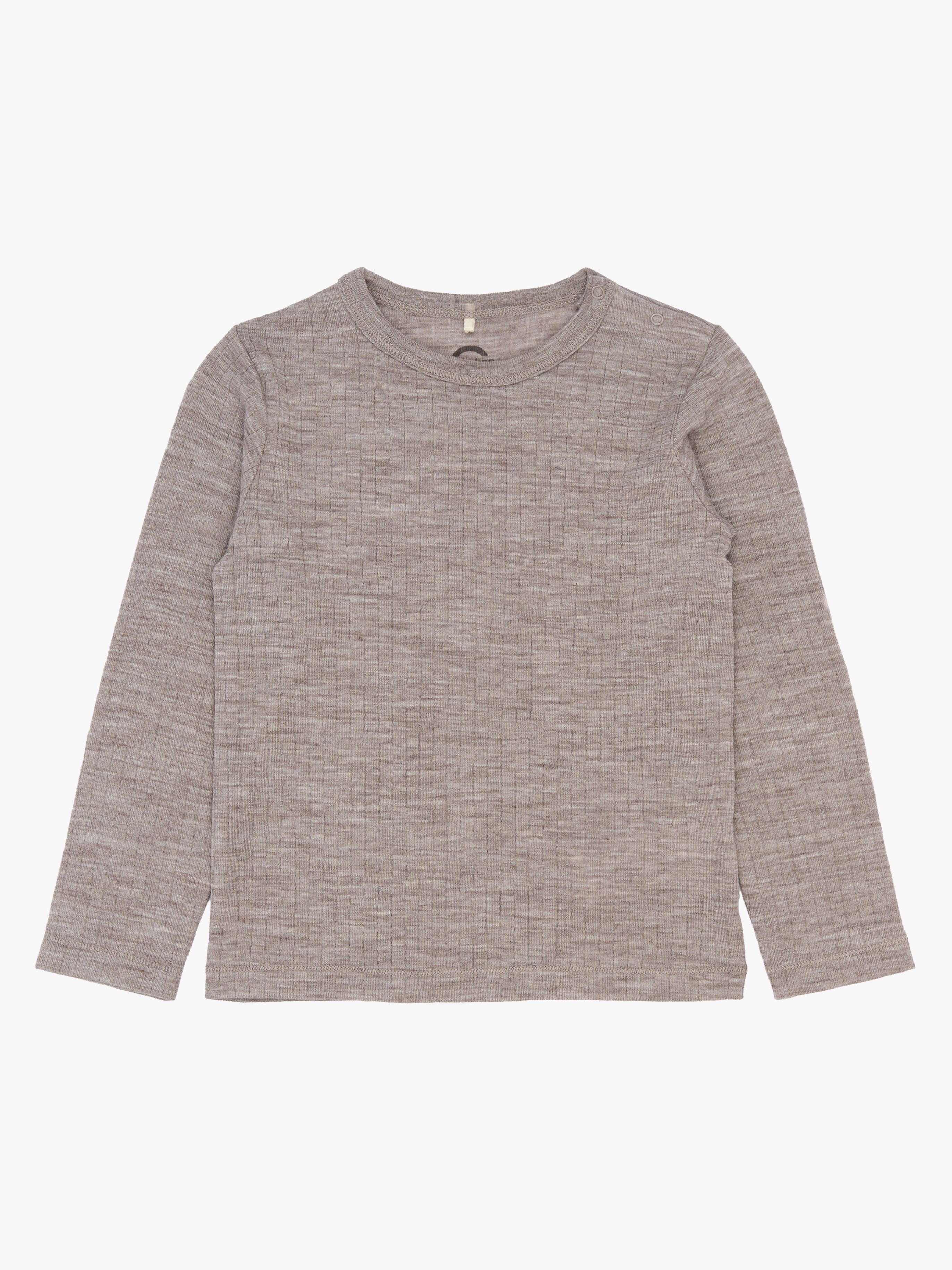 Mikk-Line Langærmet T-shirt Merinould, Melange Denver, 104