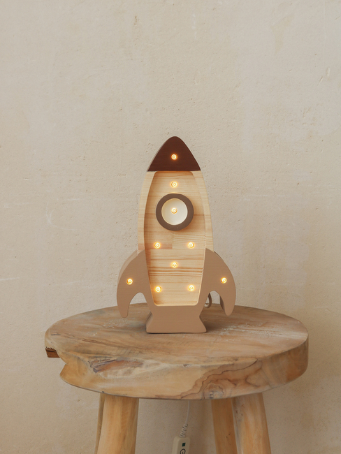 Little Lights Mini Lampe Rumraket, Cappucino