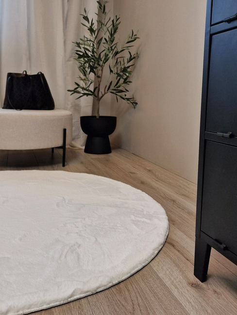 KMCarpets Dream Rund Gulvtæppe 160, Hvid