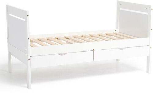 JLY 70x140 Juniorseng med Ekstraseng + Opbevaringskasser, Hvid